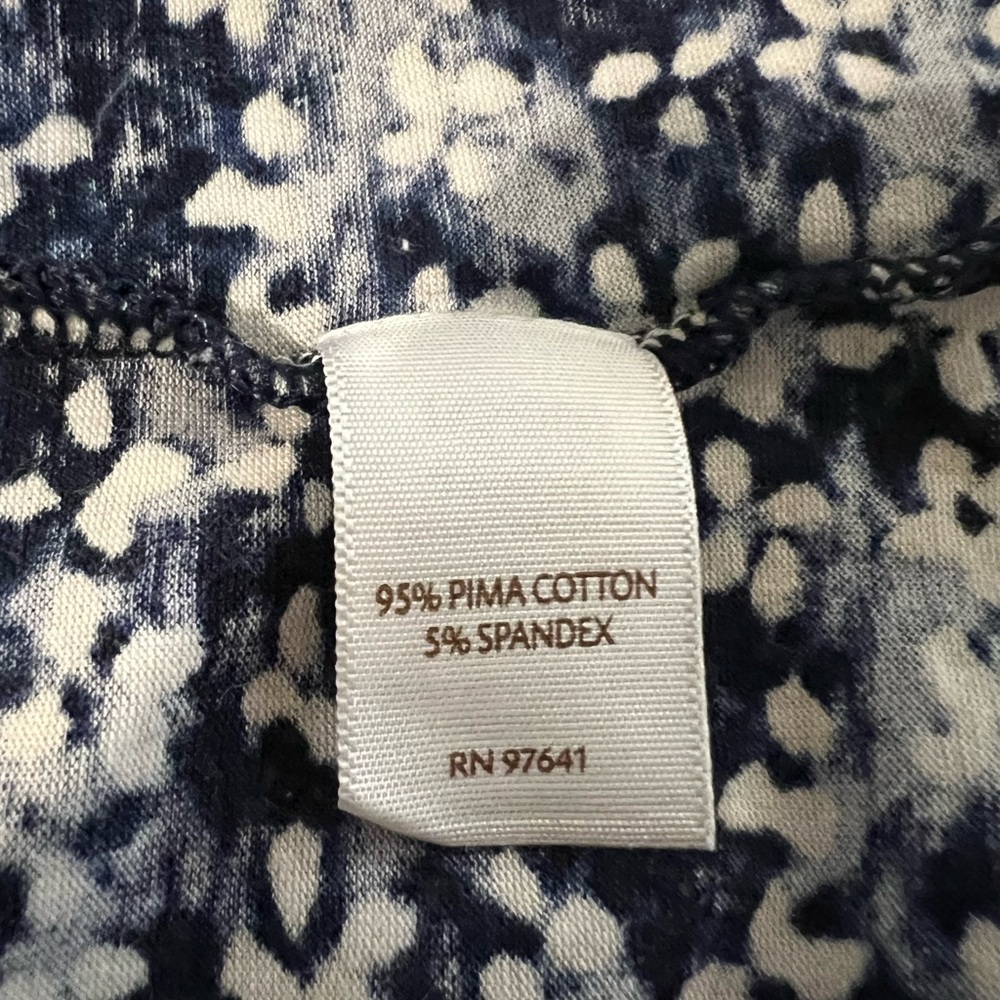 Pure Jill Women's Navy and White Long Sleeve Printed Top Large - Picture 4 of 5